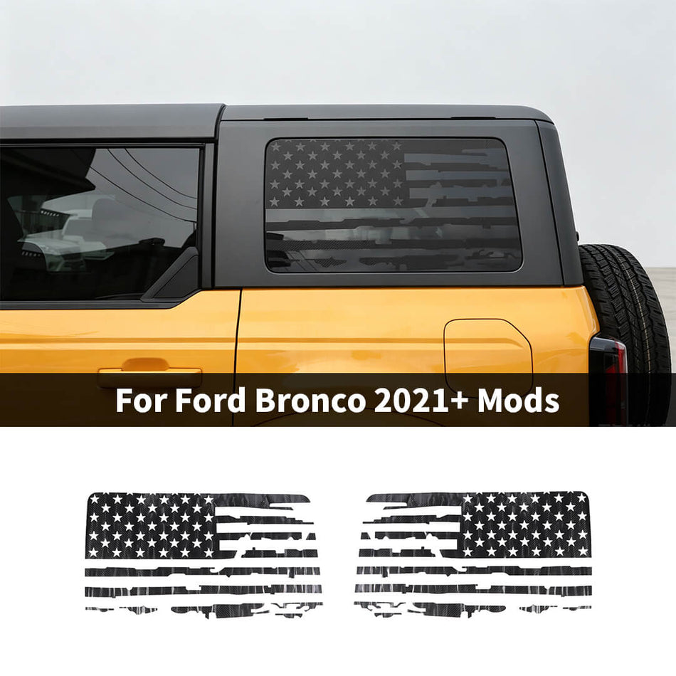 For 2021+ Ford Bronco Exterior Rear Window Sticker Trim Cover (2 pcs)