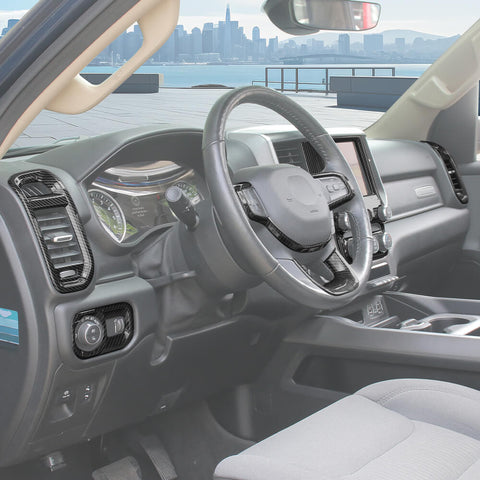 For 2018+ Dodge RAM Interior Steering Wheel Navigation Cover Trim Cover Kit