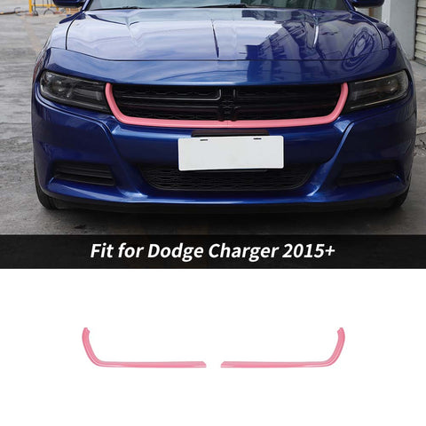 Front Center Grille Grill Cover Trim Strips For Dodge Charger 2015+ Accessories | CheroCar