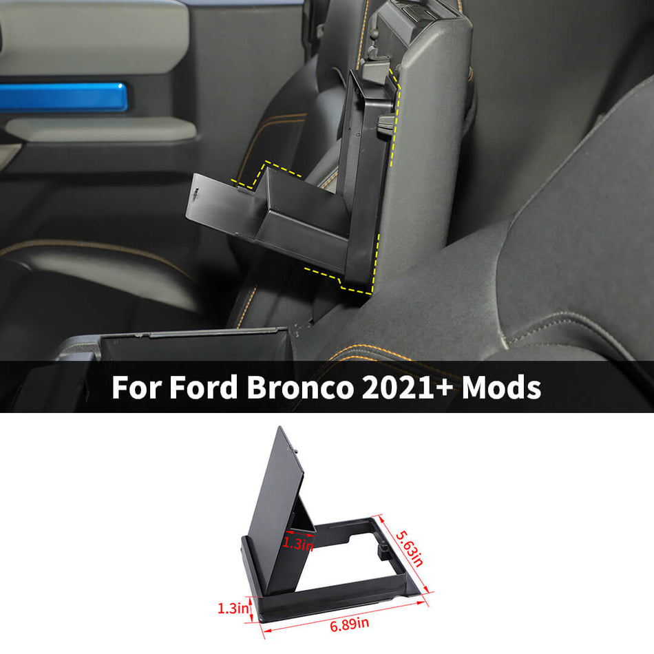 For 2021+ Ford Bronco Interior Center Console Armrest Organizer Storage Box Tray