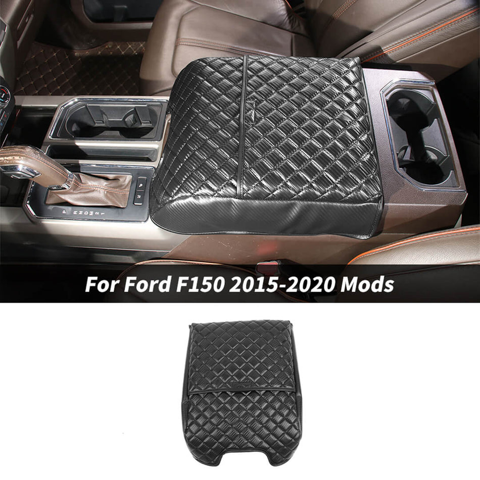 For 2015-2020 Ford F150 Center Console Armrest Box Pad Lether Cover