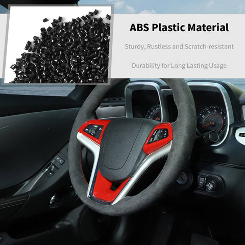 For 2012-2015 Chevy Camaro Interior Steering Wheel Cover Trim Bezels