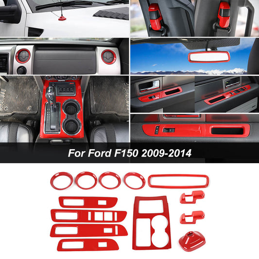 For 2009-2014 Ford F-150 Raptor Interior Decoration Kit Gear Shifter Panel Air Vent Cover Trim