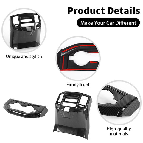 For 2018+ Dodge Ram Rear Air Condition Outlet Vent & Rear Seat Cup Holder Panel Trim