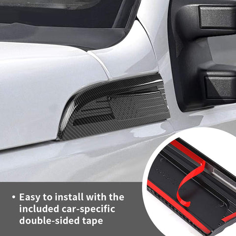 For 2008-2016 Ford F250/F350/F450/F550 Fender Vent Leaf Plate Badge Cover USA Flag Black