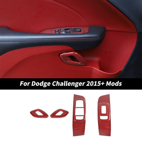 For 2015+ Dodge Challenger Car Inner Door Handle Window Switch Panel Trim Cover