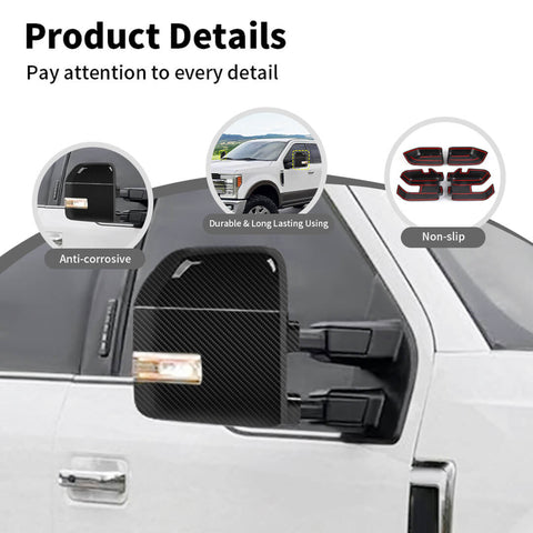 For 2017-2023 Ford F250/F350/F450/F550 Full Rearview Mirror Shell Towing Trim Cover