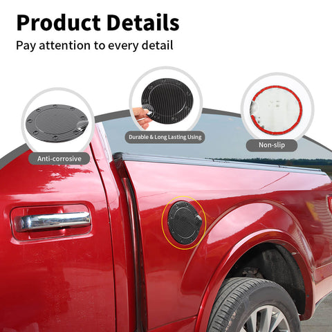 For 2015-2020 Ford F150 Exterior Door Fuel Tank Cover Filler Gas Cap Trim