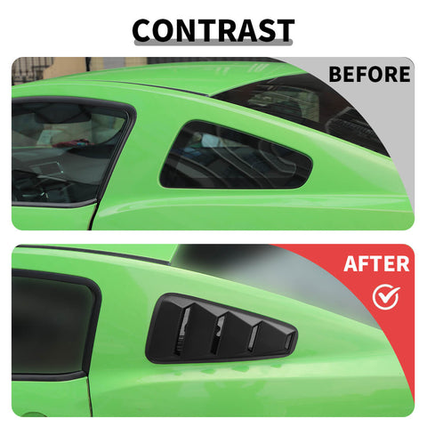 For 2010-2014 Ford Mustang Rear Side Window blinds Louvers Trim Cover