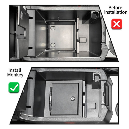 For 2010-2023 Toyota 4Runner Center Console Safe Box Armrest Storage Key Lock Box