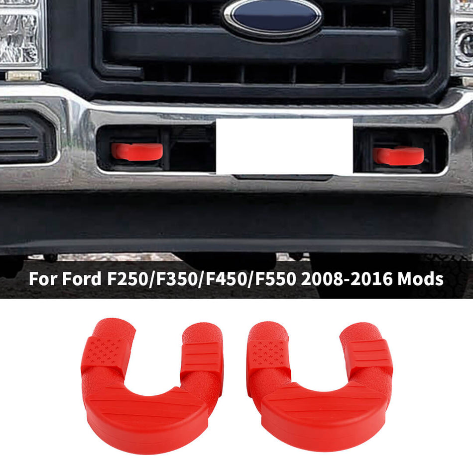 For 2008-2016 Ford F250/F350/F450/F550 Front Bumper Tow Hook Trailer Cover Trim (2 pcs)