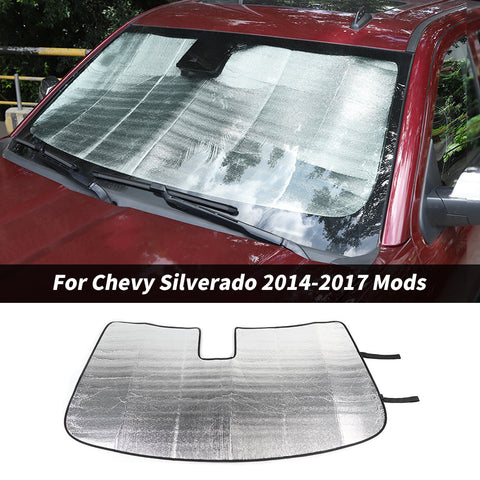 For 2014-2017 Chevrolet Silverado/GMC Sierra Front Windshield Sun Shade Sun Visor Cover