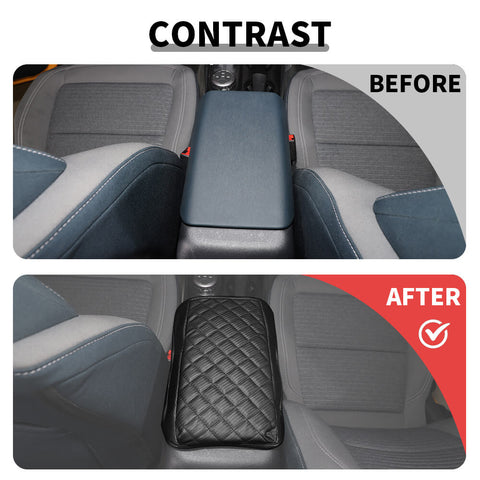 For 2021+ Ford Bronco Center Console Storage Box Armrest Leather Cover Pad