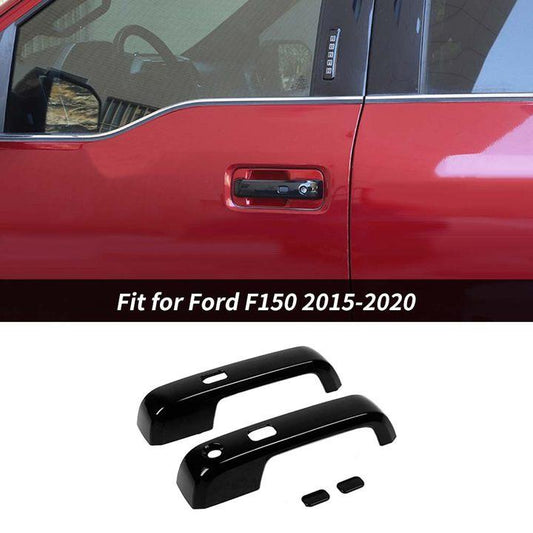 Black Door Handle Covers WITH Smartkey For Ford F150 2015-2020 Accessories | CheroCar