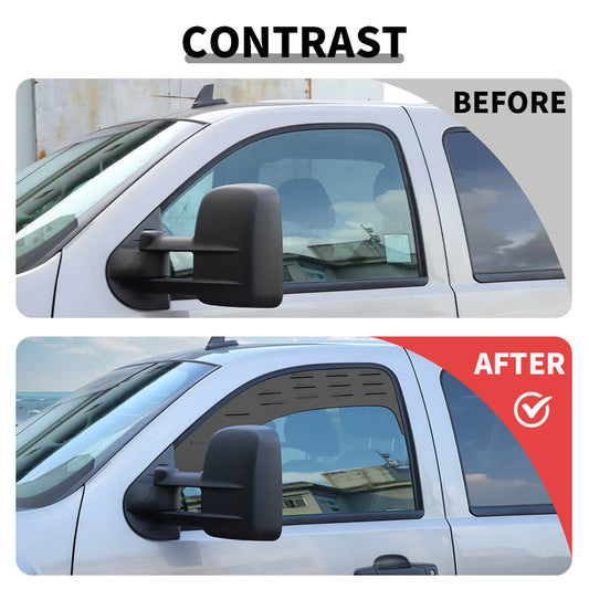 For 2009-2013 Chevy Silverado/2007-2013 Avalanche/GMC-SIERRA Front Rear Window Glass Louver Air Vent Plate Panel