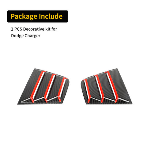 For 2011+ Dodge Charger Rear Side Window Louvers Air Vent Scoop Shades Cover Blinds