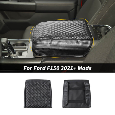 For 2021+ Ford F150 Leather Center Console Armrest Box Pad Cover Protector