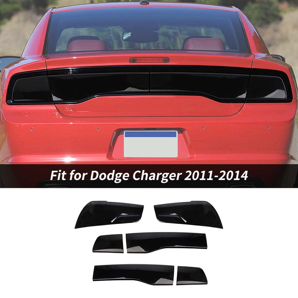 For 2011-2014 Dodge Charger Headlight/Tail light Lamp Cover Trim Kit Blackened