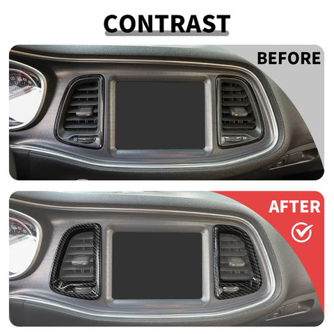 For 2015+ Dodge Challenger Dashboard Center Air Vent Outlet Cover Trim
