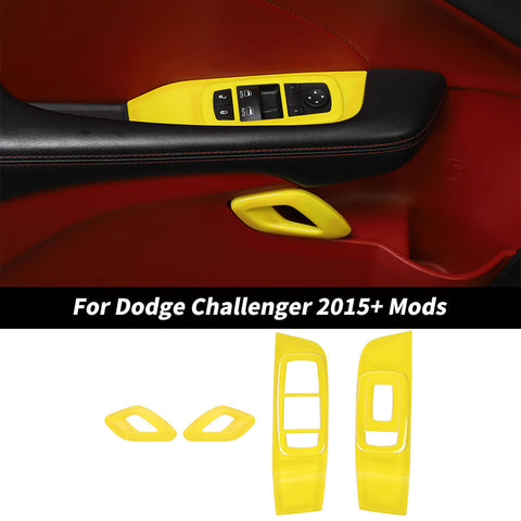 For 2015+ Dodge Challenger Car Inner Door Handle Window Switch Panel Trim Cover