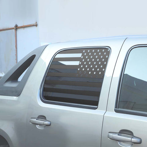 Rear Car Window USA Flag Stickers Decor For Chevy Avalanche 2007-2013/GMC Sierra 2014-2018 Black Accessories | CheroCar