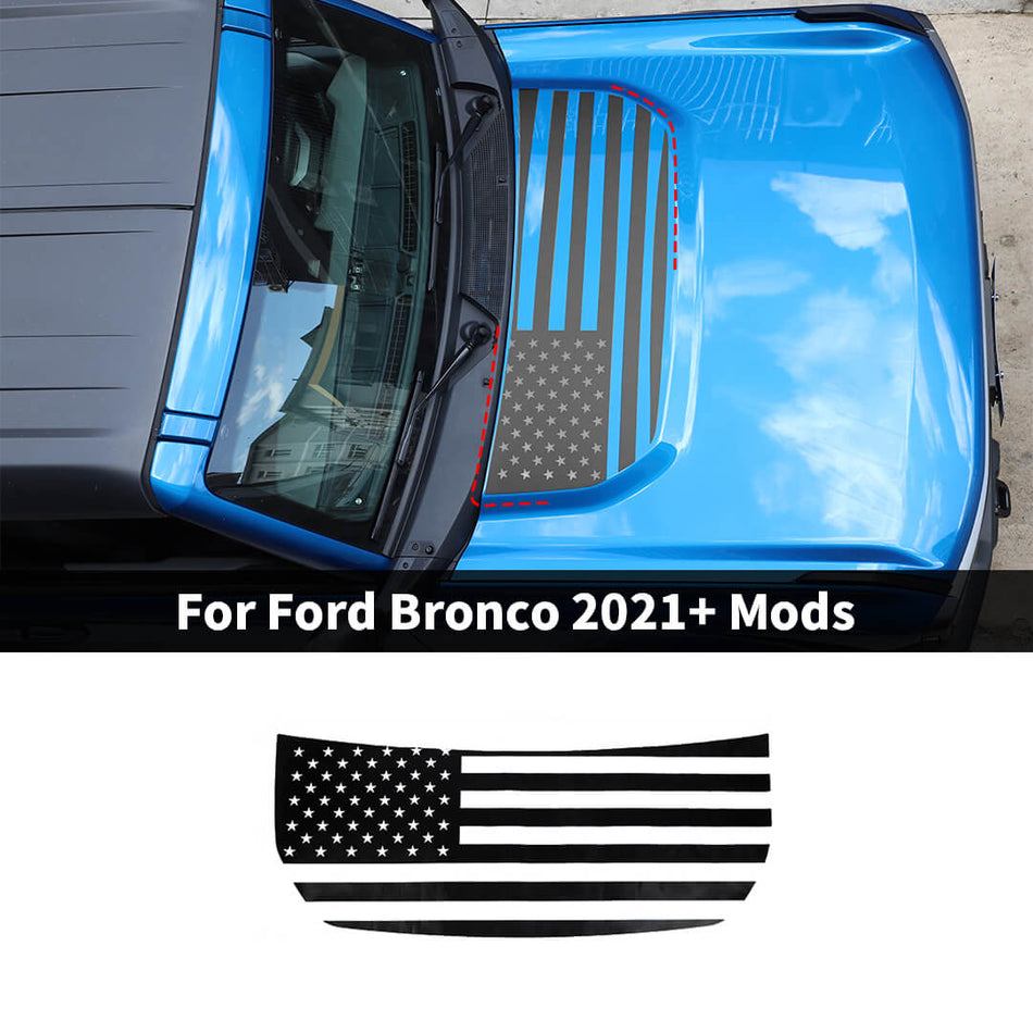 For 2021+ Ford Bronco Engine Hood Sticker Decorative Decal Vinyl Cover