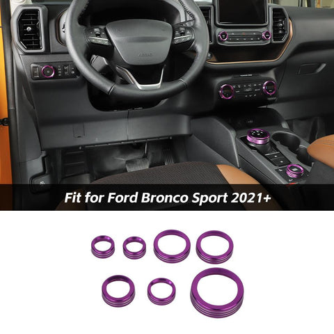 Headlight/Four-Wheel Drive/Radio Switch Knob Trim For Ford Bronco Sport 2021+ Accessories | CheroCar