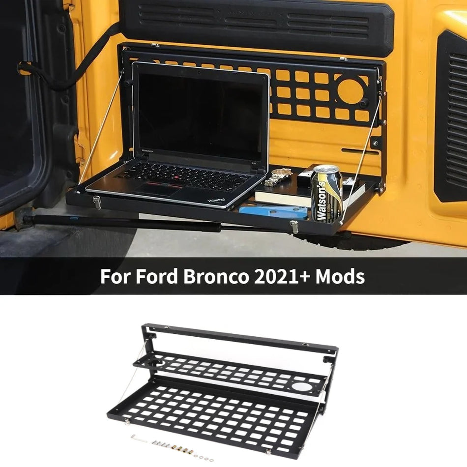 For 2021+ Ford Bronco Double Layer Rear Door Tailgate Table Shelf Storage Rack