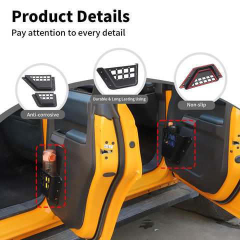 For 2021+ Ford Bronco Interior Front & Rear Door Mesh Storage Box