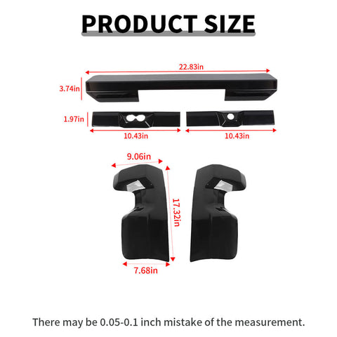 For 2022+ Chevy Silverado Third Brake Light & Taillight Lamp Cover Trim kit Smoked Black
