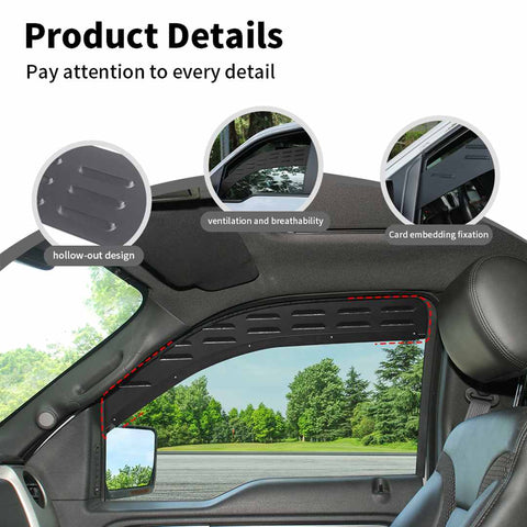 For 2009-2014 F150 black Rear Window Louver Vent Trim