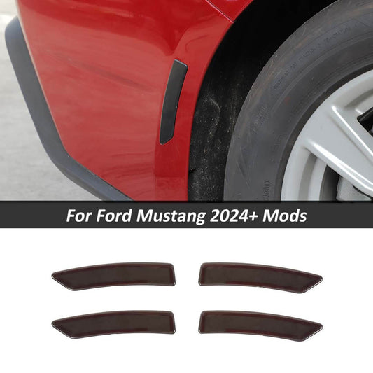 For 2024+ Ford Mustang Smoked Black Side Wheel Light Cover Trim Decoration