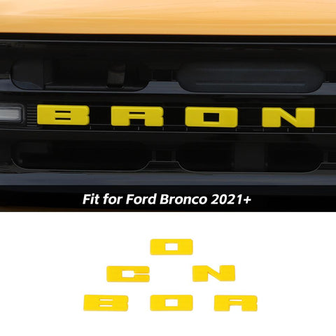 Grille Emblem Letter Overlay Decal Decor Cover Trim For Ford Bronco 2021+ Accessories | CheroCar