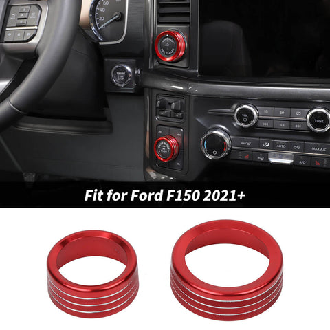 For 2021+ Ford F150 Center Control Dash 4WD/Trailer Switch Knob Rings Cover Trim