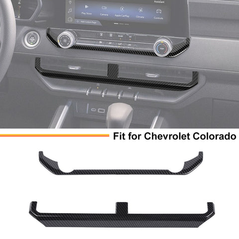 For 2023+ Chevy Colorado 9 x Carbon Fiber Center Console Decorative Trim Cover Kit