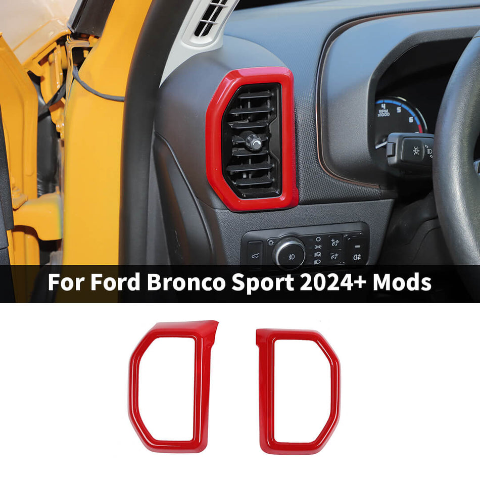 For 2024+ Ford Bronco Sport Interior Center Console Side Dashboard Air Vent Outlet Cover Trim (2 pcs)
