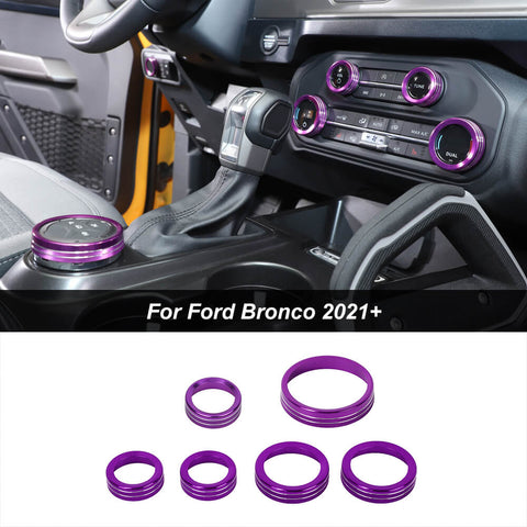 Air Condition Headlight Radio Switch Knob Trim Ring for Ford Bronco 2021+ Accessories｜CheroCar