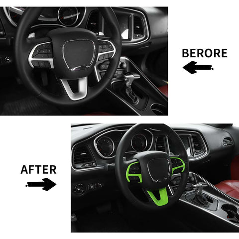 19 x Car Interior Decoration Trim Cover Kits For Dodge Challenger 2015+ Green Accessories | CheroCar