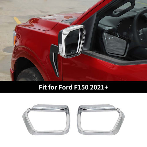 For 2021+ Ford F150 Door Side Rearview Mirror Rain Eyebrow Trim Cover Frame