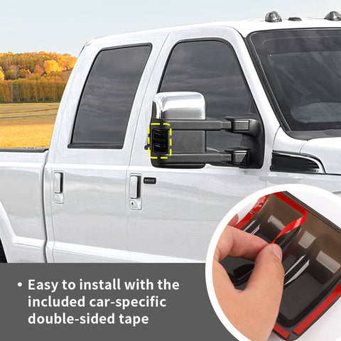 For 2008-2016 Ford F250/F350/F450/F550 Smoked Black Rearview Mirror Turn Signal Light Cover Trim