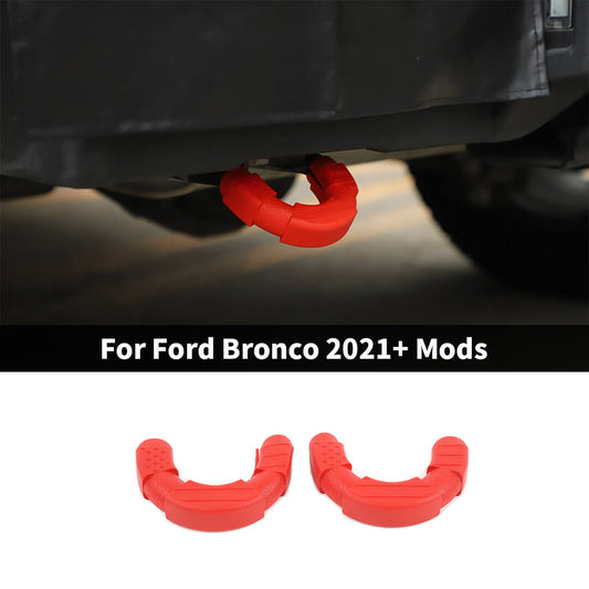 For 2021+ Ford Bronco Rear Bumper Track Trailer Tow Hook Trim Cover Decor (2 pcs)