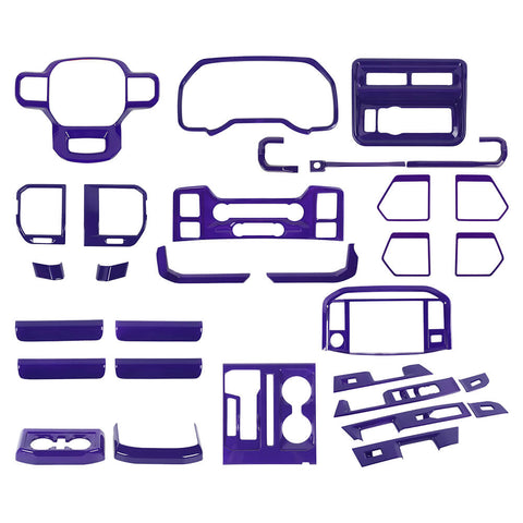 For 2021+ Ford F150 31 x Inner Center Console & Car Door Cover Trim Kit 4 Door Purple