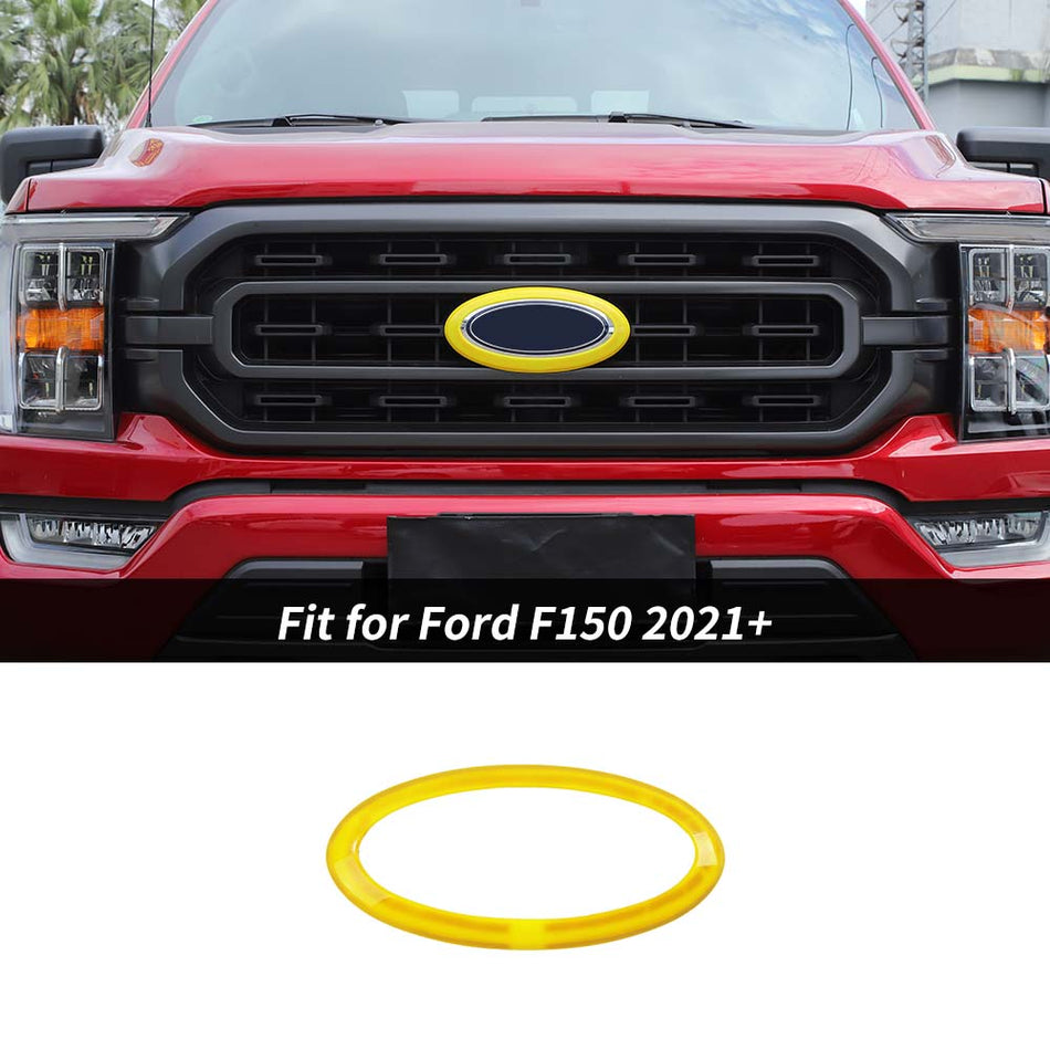 For 2021+ Ford F150 Front Grille Logo Emblem Badge Ring Trim (no Camera)