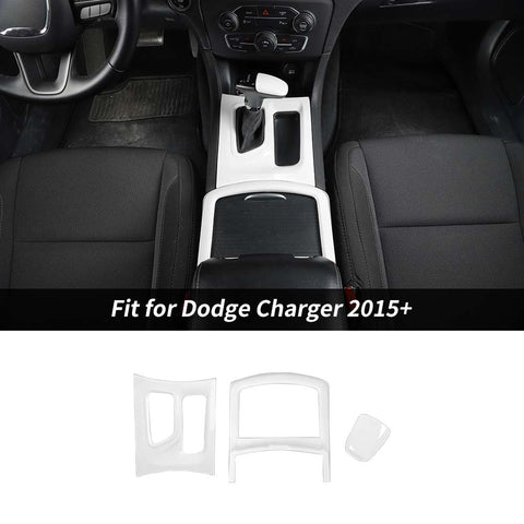 Gear Shift Knob Head Panel & Cup Holder Trim For Dodge Charger 2015+ Accessories | CheroCar