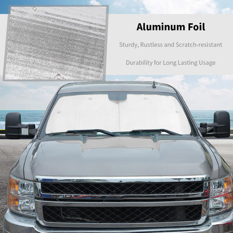 For 2007-2013 Chevy Silverado/GMC-SIERRA Windshield Sunshade Sun Shade Heat Shield Window Sun Visor Mat