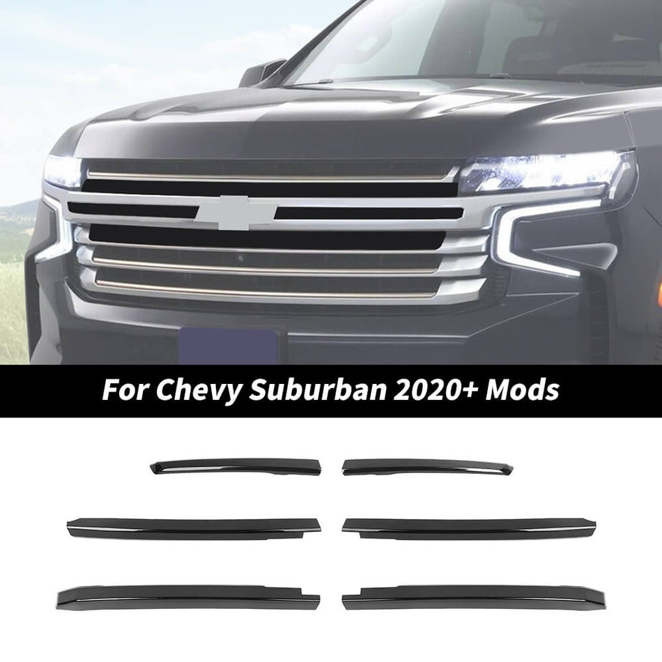 For 2021+ Chevy Suburban Front Bumper Grille Mesh Trim Cover Strips