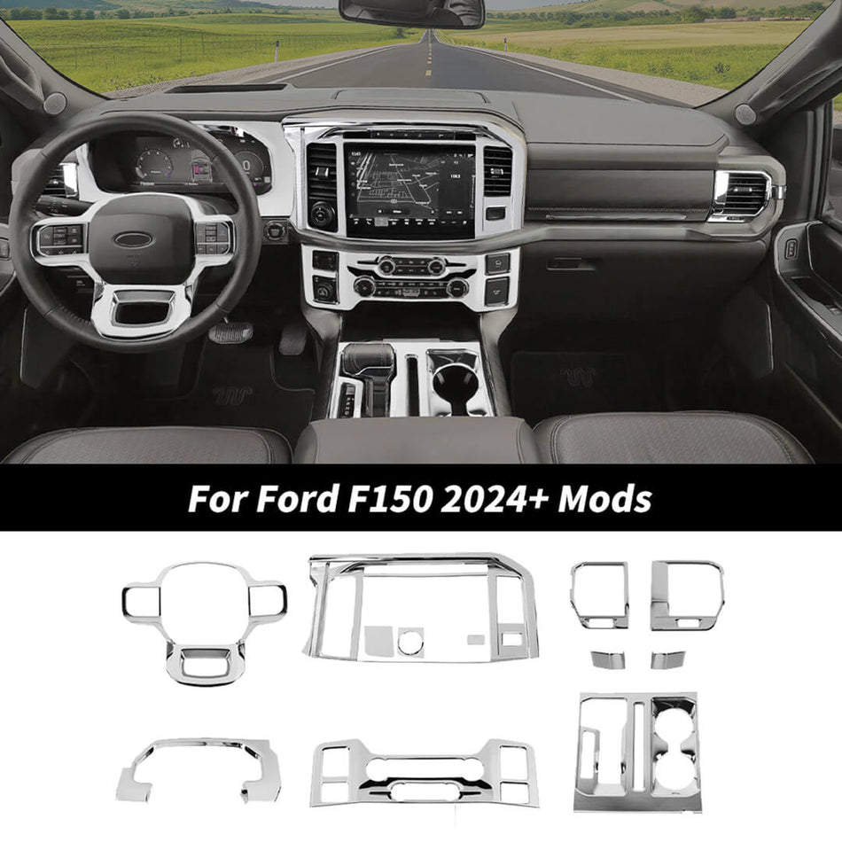 For 2024+ Ford F150 Raptor Interior Center Console Trim Cover (12 pcs)