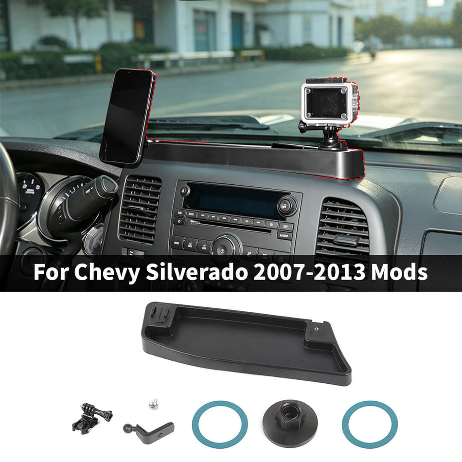 For 2007-2013 Chevy Silverado Center Console Magnetic Phone Holder Stand Storage Box Tray