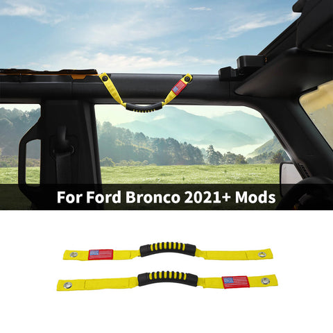 For 2021+ Ford Bronco Car Top Roll Bar Grab Handles Grip Accessories (2 pcs)