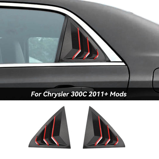 For 2011+ Chrysle 300/300C Rear Side Window Louvers Air Vent Shades Cover Trim